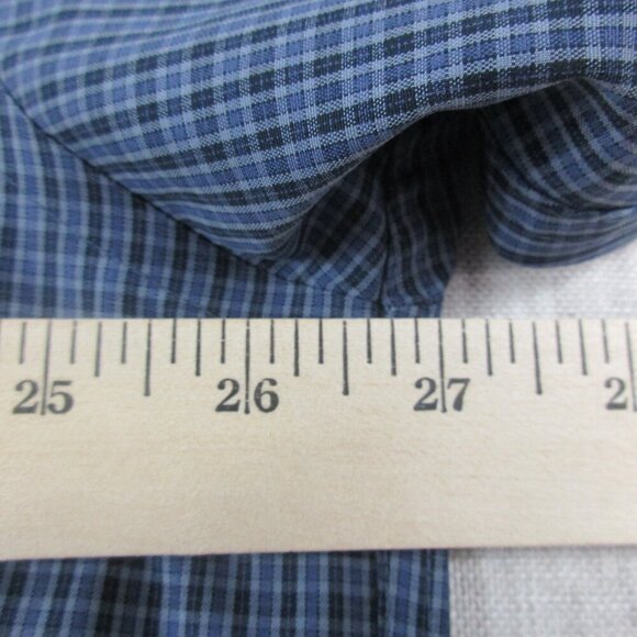 Eddie Bauer Wrinkle Resistant Shirt Mens XL Blue Plaid Classic Fit Button Down - Picture 9 of 9